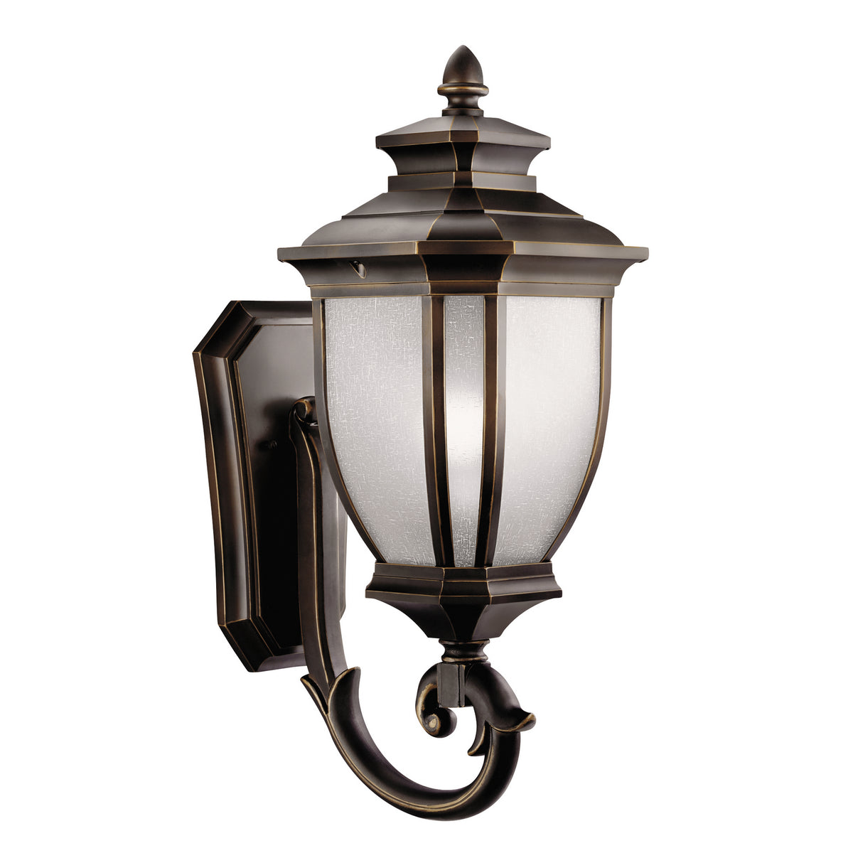 KICHLER 9042RZ Salisbury 24.25" 1 Light Outdoor Wall Light With White Linen Glass In Rubbed Bronze