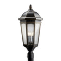 KICHLER 9533RZ Courtyard 27" 3 Light Exterior Post Light With Clear Seeded Glass In Rubbed Bronze