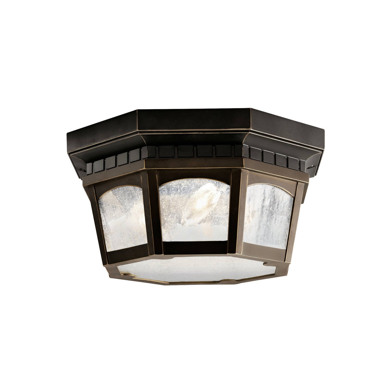 KICHLER 9538RZ Courtyard 2 Light Flush Mount Rubbed Bronze