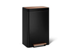 KOHLER K-20940-BKS 13-gallon stainless steel step trash can - Black Stainless & Copper