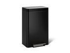 KOHLER K-20940-BST 13-Gallon Stainless Steel Step Trash Can - Black Stainless