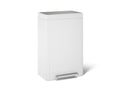 KOHLER K-20940-STW 13-Gallon Stainless Steel Step Trash Can - Stainless Steel + White