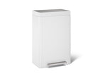 KOHLER K-20940-STW 13-Gallon Stainless Steel Step Trash Can - Stainless Steel + White
