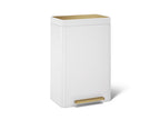 KOHLER K-20940-WMB 13-Gallon Stainless Steel Step Trash Can - White & Moderne Brushed Brass