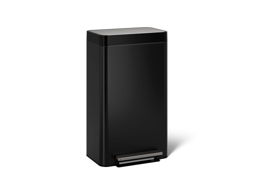 KOHLER K-20941-BST 8-Gallon Loft Stainless Steel Step Trash Can - Black Stainless