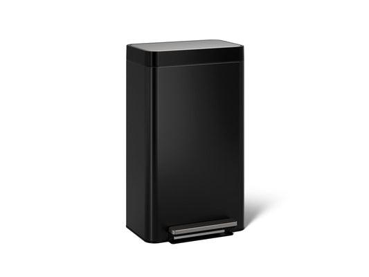 KOHLER K-20941-BST 8-gallon loft stainless steel step trash can - Black Stainless