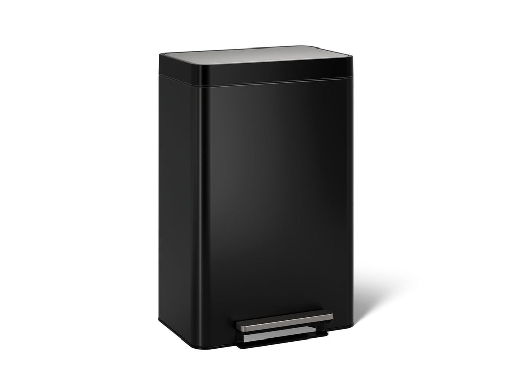 KOHLER K-20956-BST Dual-Compartment Step Trash Can - Black Stainless