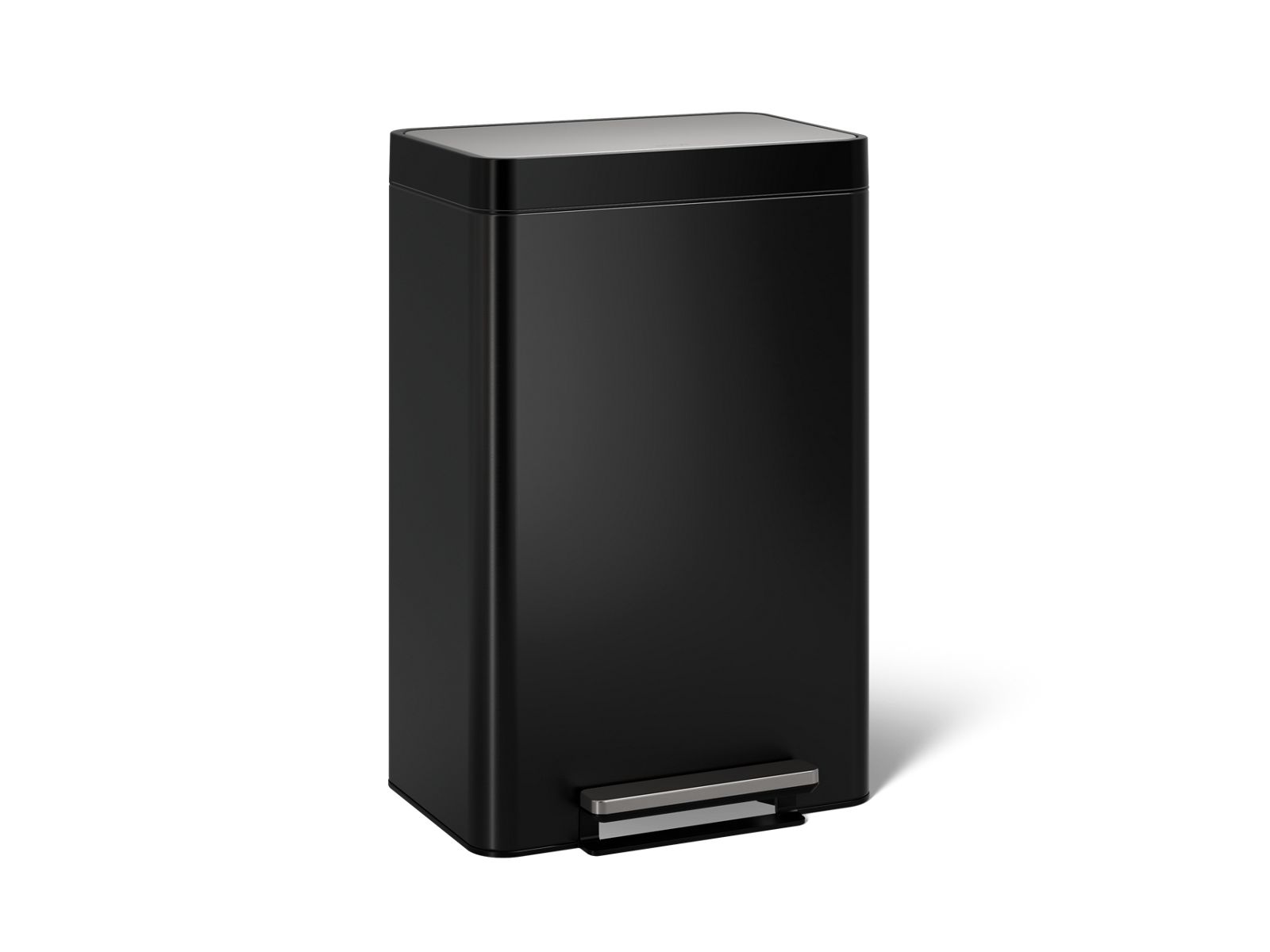 KOHLER K-20956-BST Dual-Compartment Step Trash Can - Black Stainless