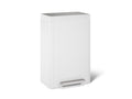 KOHLER K-20956-STW Dual-Compartment Step Trash Can - Stainless Steel + White