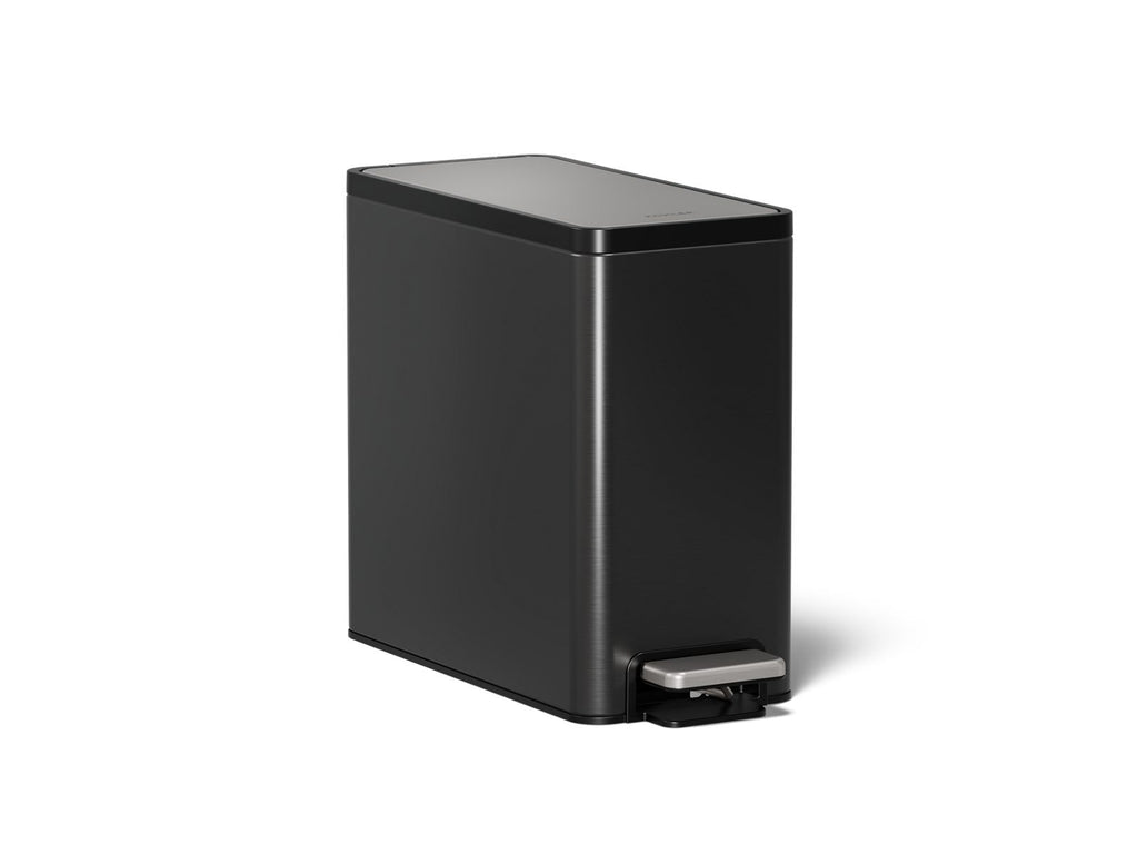 KOHLER K-20957-BST 2.5-Gallon Slim Step Trash Can - Black Stainless