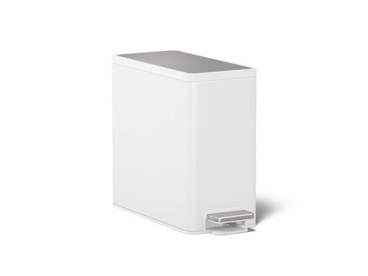 KOHLER K-20957-STW 2.5-gallon slim step trash can - Stainless Steel + White