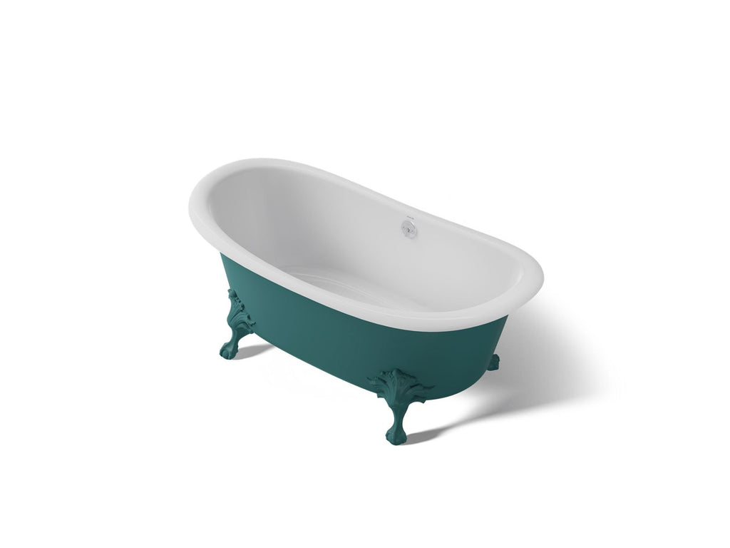 KOHLER K-21000-PAT-0 Artifacts 66-1/8" X 32-1/2" Freestanding Bath - Teal Exterior With White Interior