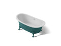 KOHLER K-21000-PAT-0 Artifacts 66-1/8" X 32-1/2" Freestanding Bath - Teal Exterior With White Interior
