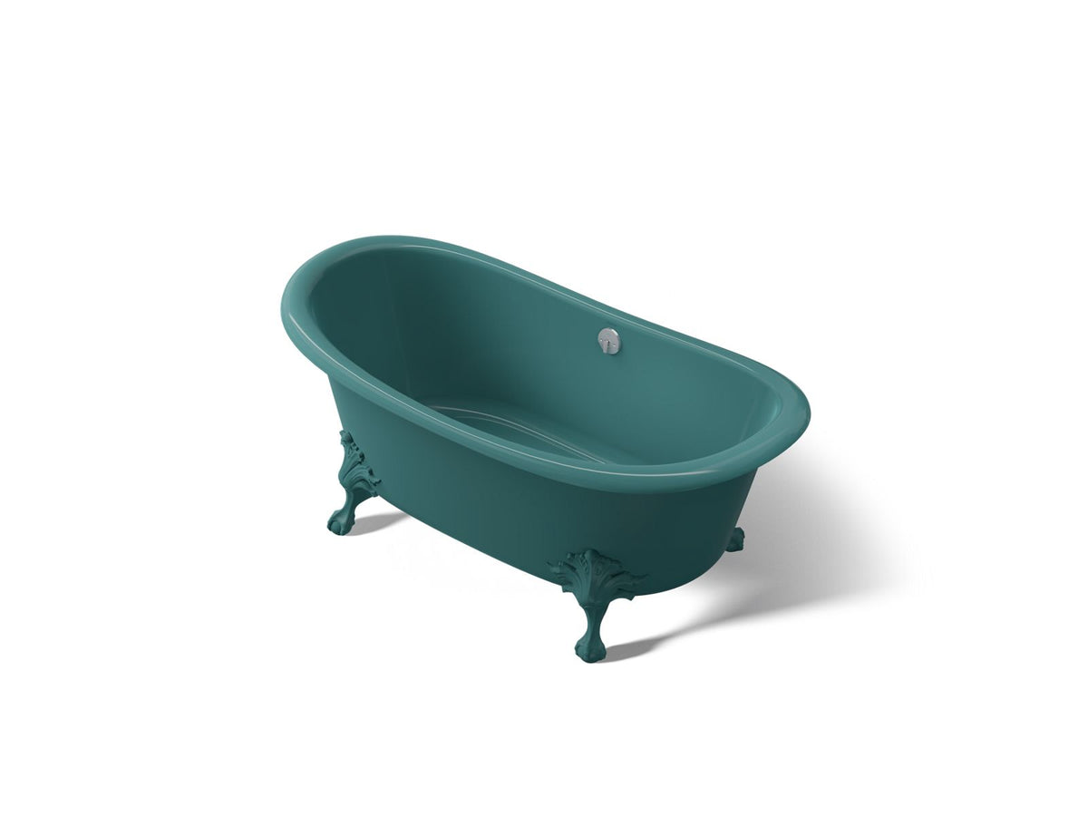 KOHLER K-21000-PAT-17 Artifacts 66-1/8" X 32-1/2" Freestanding Bath - Teal Exterior With Teal Interior