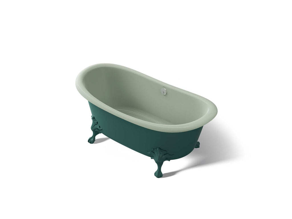 KOHLER K-21000-PAT-42 Artifacts 66-1/8" X 32-1/2" Freestanding Bath - Teal Exterior With Aspen Interior