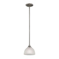 THOMAS 2101PS/20 Bristol Lane 1-Light Mini Pendant in Brushed Nickel with White Glass