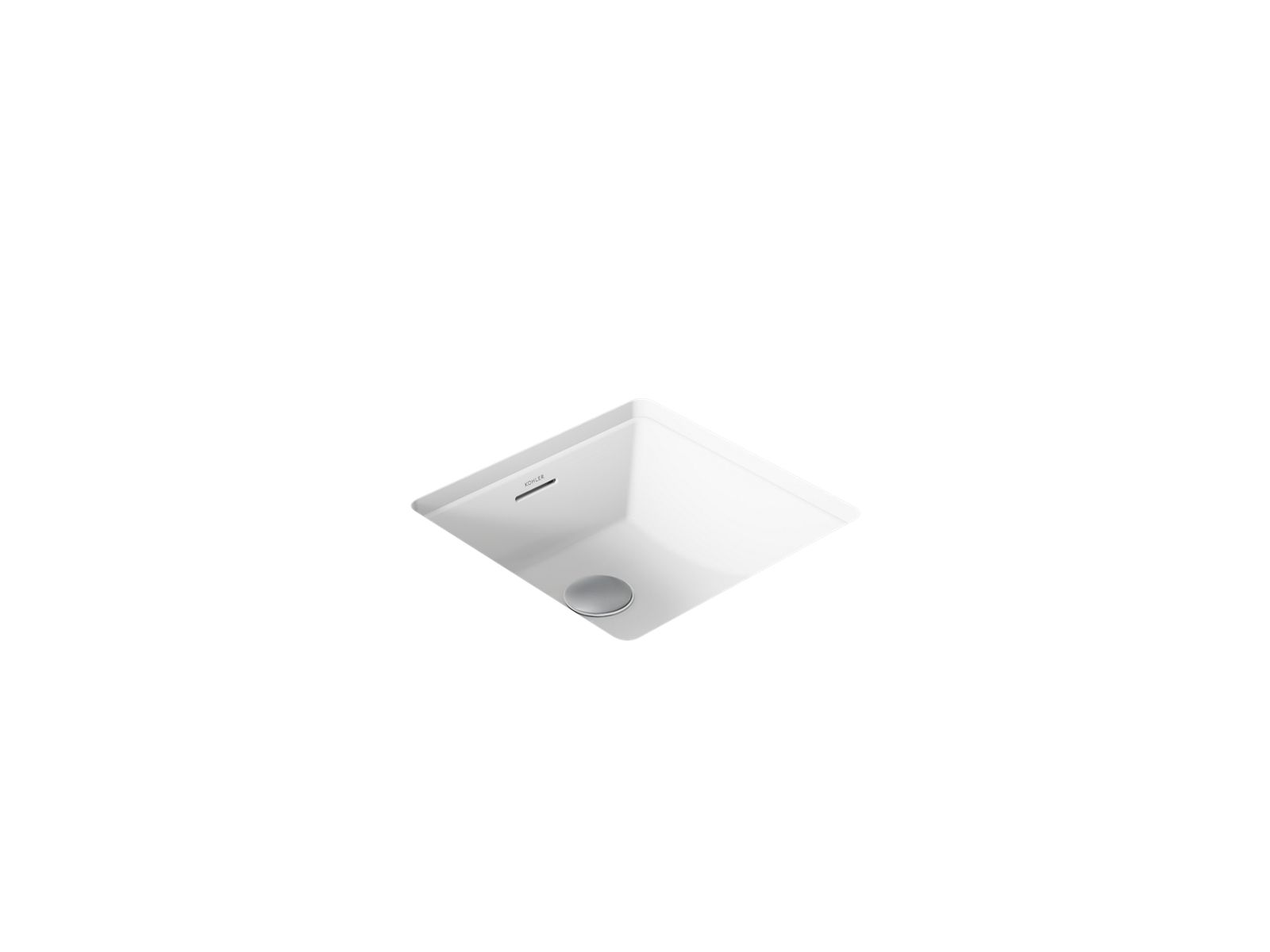 KOHLER K-21056-0 Brazn 16-1/4" Square Undermount Bathroom Sink - White