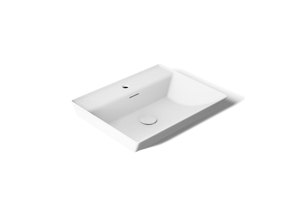 KOHLER K-21059-1-0 Brazn 23" Rectangular Vessel Bathroom Sink - White