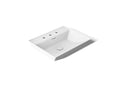 KOHLER K-21059-8-0 Brazn 23" Rectangular Vessel Bathroom Sink - White