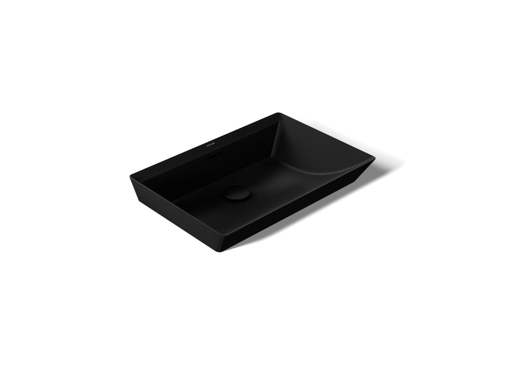 KOHLER K-21060-HB1 Brazn 23" Rectangular Vessel Bathroom Sink - Honed Black