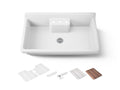 KOHLER K-21103-3HP5-0 Farmstead 45" Top-/Wall-Mount Single-Bowl Workstation Farmhouse Kitchen Sink - White