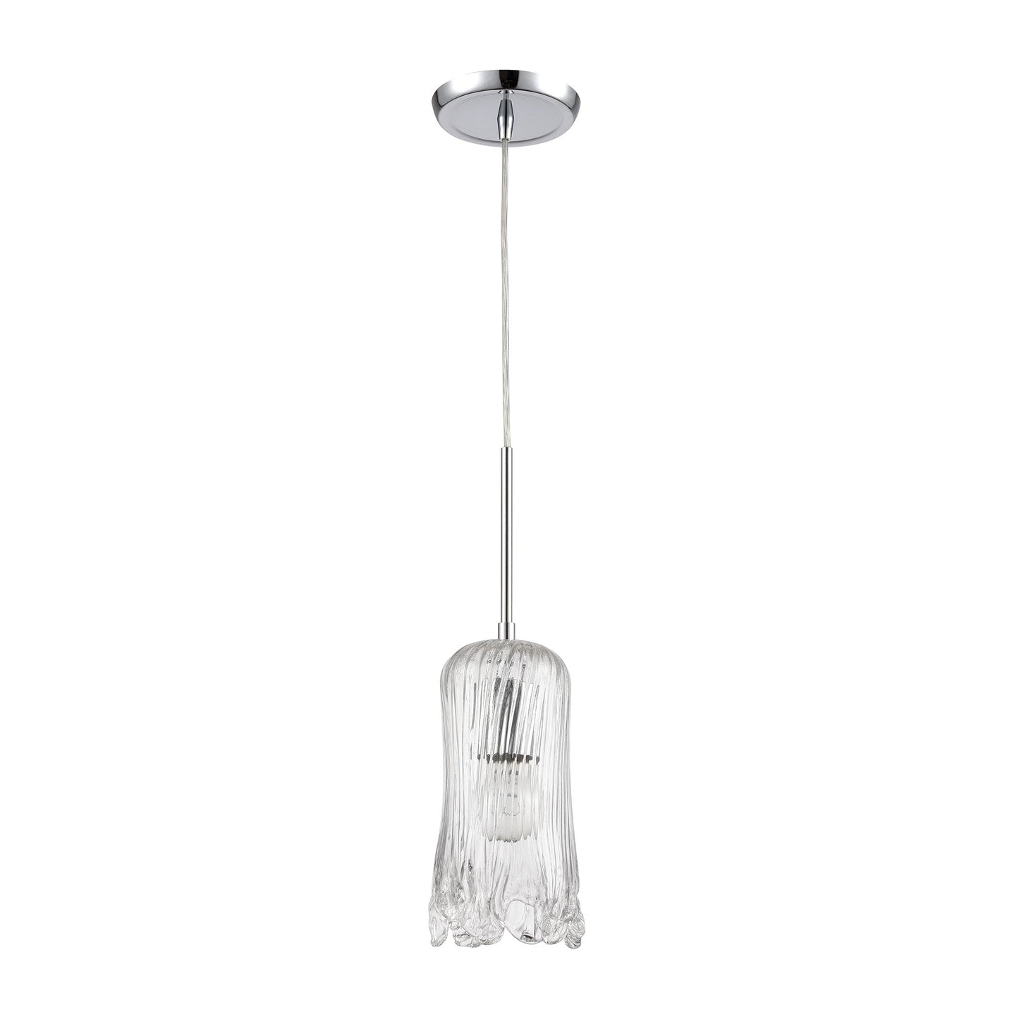 ELK SHOWROOM 21165/1 Hand Formed Glass 5'' Wide 1-Light Mini Pendant - Polished Chrome