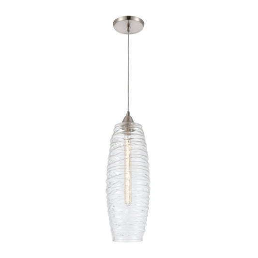 ELK SHOWROOM 21192/1 Liz 6'' Wide 1-Light Mini Pendant - Satin Nickel