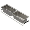 MOEN 215819 Luxe Chef ™ Kitchen Sink Workstation System Stainless Steel Prep Bins with Lids - Satin Stainless