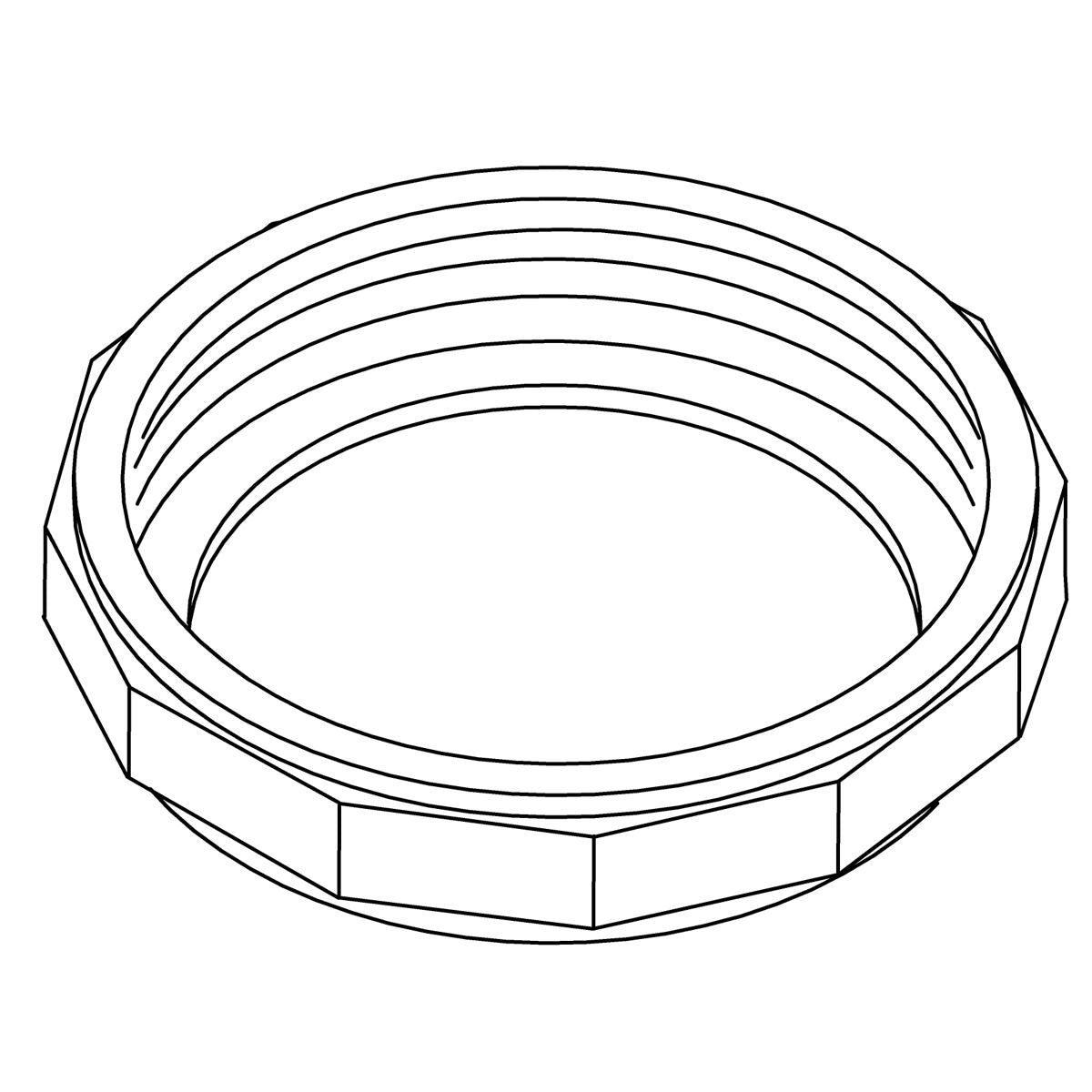KOHLER K-21587 Nut,1-1/2 S.J,Brass,Plt.