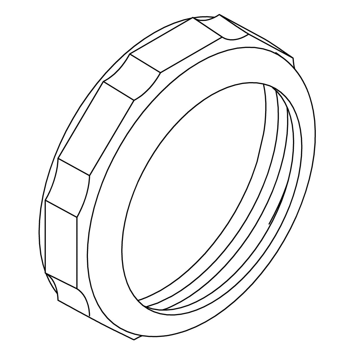 KOHLER Nut,1-1/2 S.J,Brass,Plt., K-21587