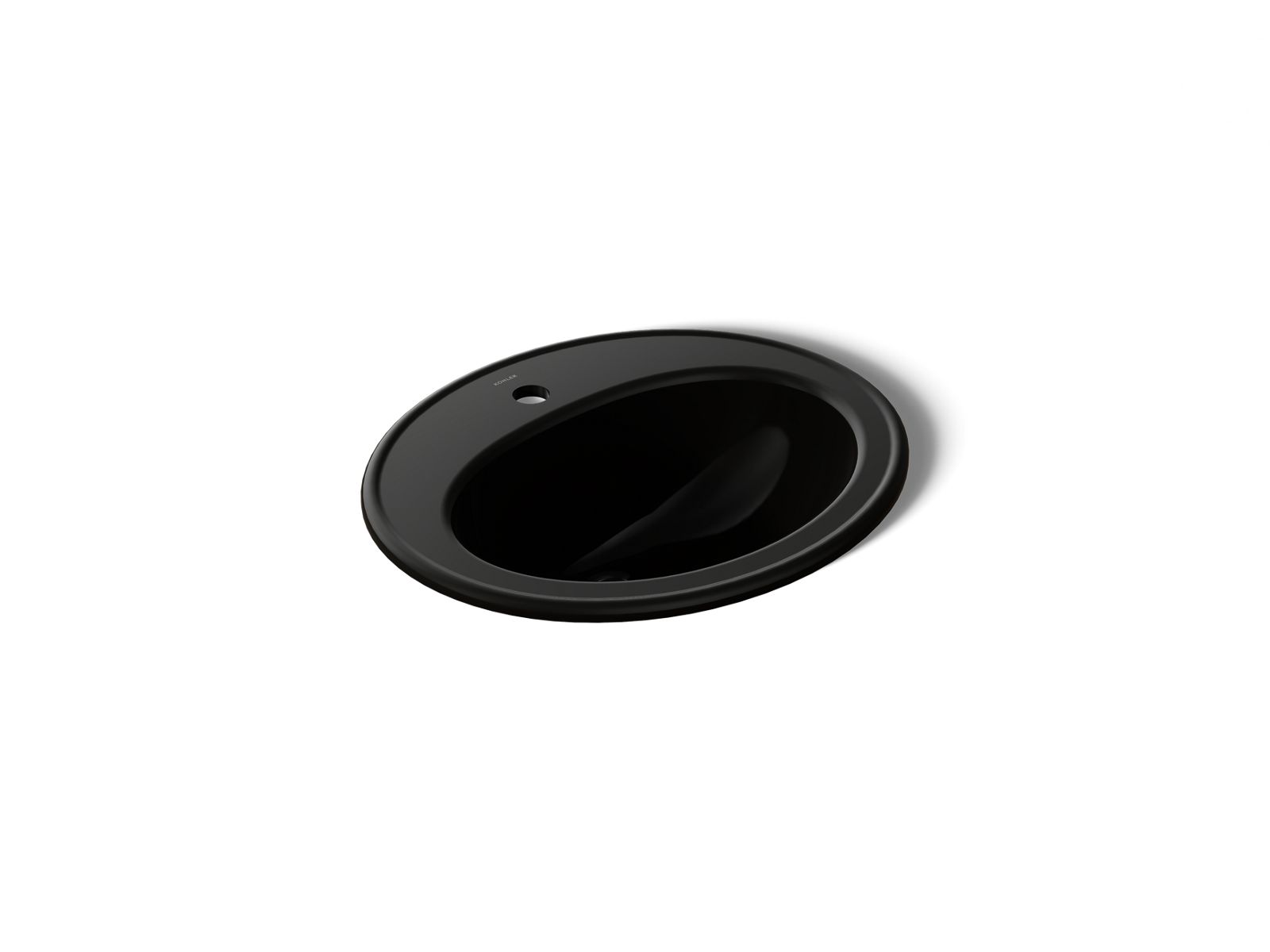 KOHLER K-2196-1-7 Pennington 20-1/4" Oval Drop-In Bathroom Sink - Black Black