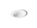 KOHLER K-2196-4-0 Pennington 20-1/4" Oval Drop-In Bathroom Sink - White