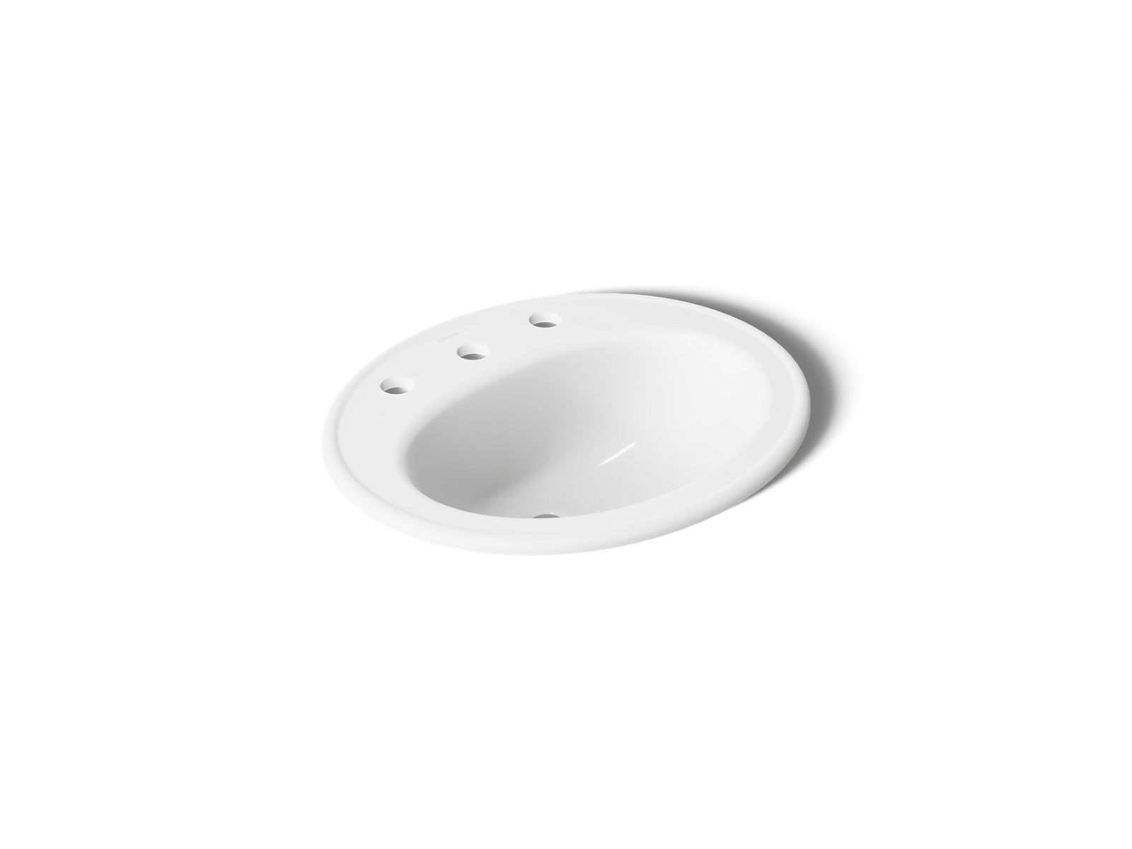 KOHLER K-2196-8-0 Pennington 20-1/4" Oval Drop-In Bathroom Sink - White