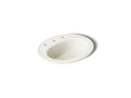 KOHLER K-2196-8-96 Pennington 20-1/4" Oval Drop-In Bathroom Sink - Biscuit