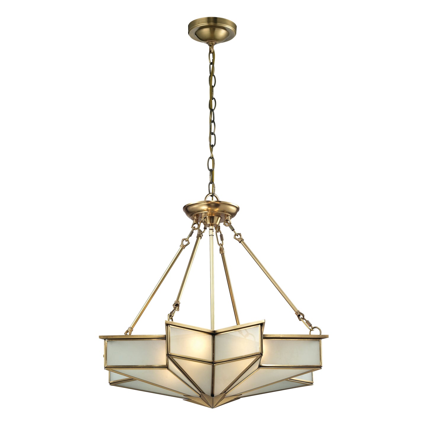 ELK SHOWROOM 22012/4 Decostar 25'' Wide 4-Light Chandelier - Brushed Brass