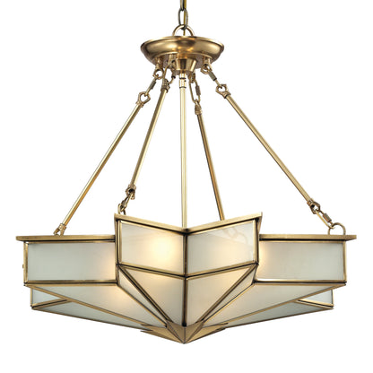 ELK SHOWROOM 22012/4 Decostar 25'' Wide 4-Light Chandelier - Brushed Brass