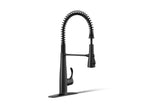 KOHLER K-22033-BL Simplice Semi-Professional Kitchen Sink Faucet With Three-Function Sprayhead - Matte Black
