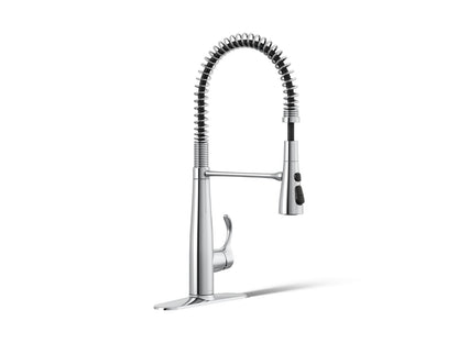 KOHLER K-22033-CP Simplice Semi-professional kitchen sink faucet with three-function sprayhead - Polished Chrome