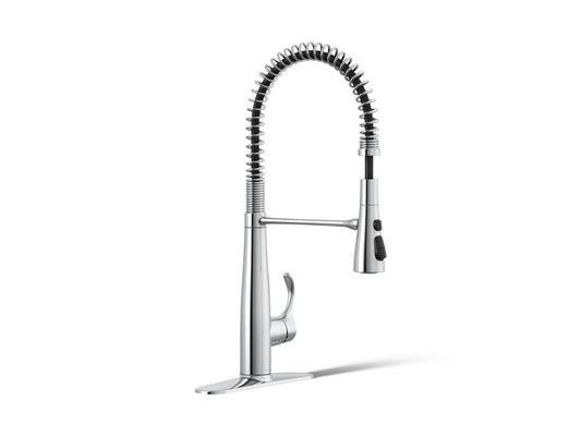 KOHLER K-22033-CP Simplice Semi-professional kitchen sink faucet with three-function sprayhead - Polished Chrome