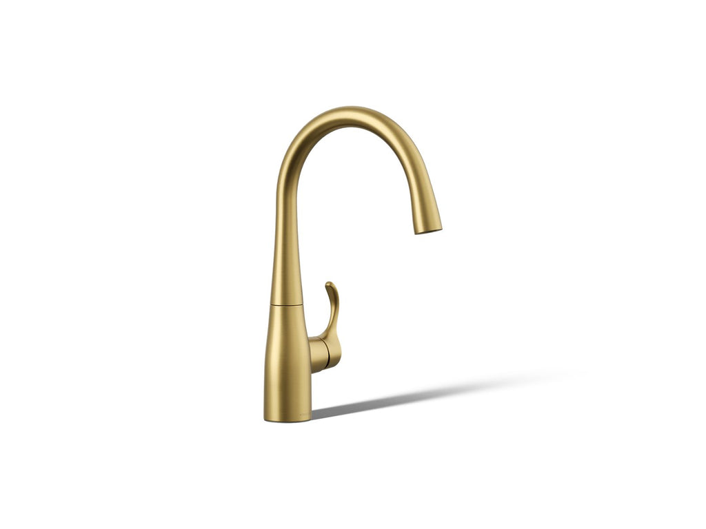 KOHLER K-22034-2MB Simplice Single-Handle Bar Sink Faucet - Vibrant Brushed Moderne Brass