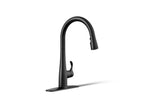 KOHLER K-22036-BL Simplice Touchless Pull-Down Kitchen Sink Faucet With Three-Function Sprayhead - Matte Black
