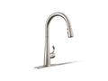KOHLER K-22036-VS Simplice Touchless Pull-Down Kitchen Sink Faucet With Three-Function Sprayhead - Vibrant Stainless