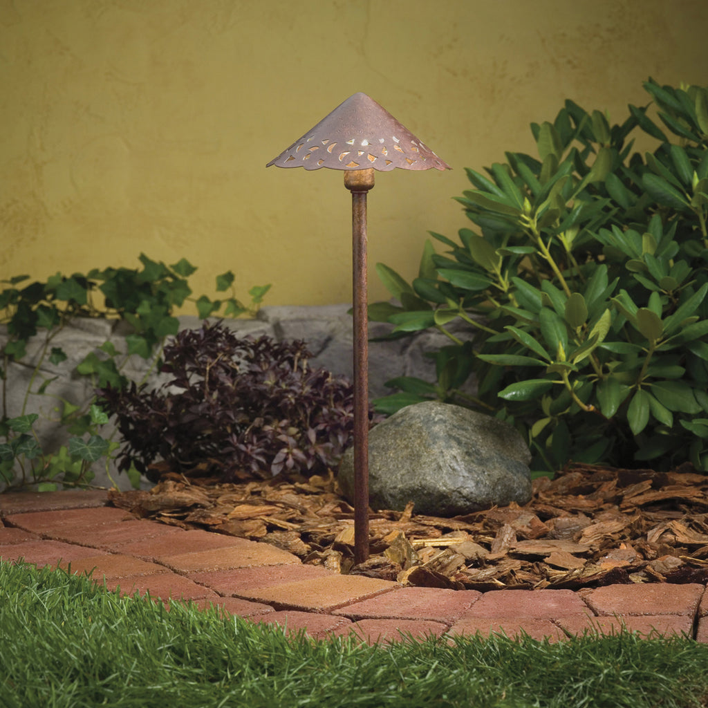 KICHLER 15443TZT Decorative Hammered Roof 12V Path Light Textured Tannery Bronze