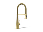 KOHLER K-22060-2MB Graze Semi-Professional Kitchen Sink Faucet With Three-Function Sprayhead - Vibrant Brushed Moderne Brass