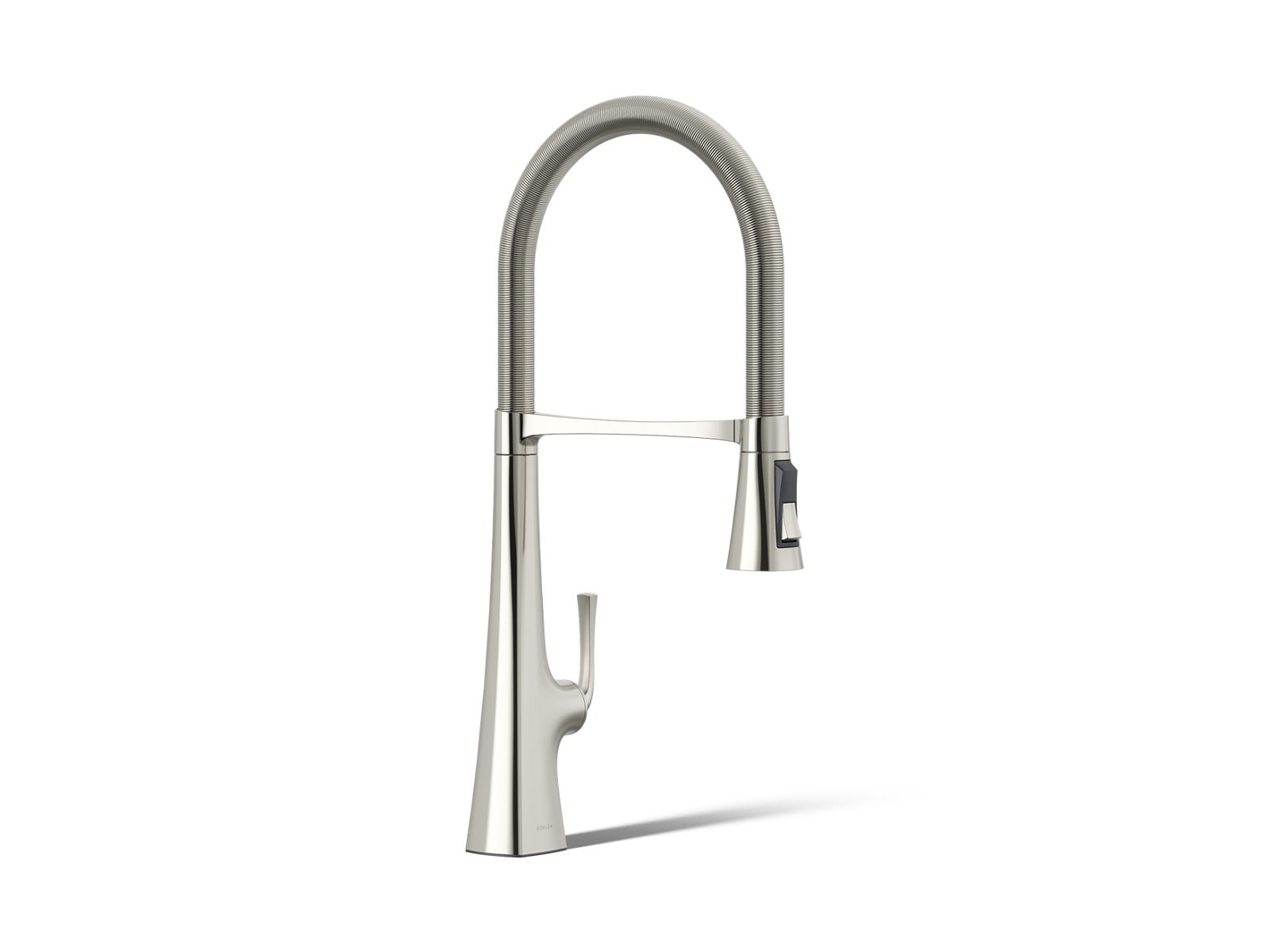 KOHLER K-22060-SN Graze Semi-Professional Kitchen Sink Faucet With Three-Function Sprayhead - Vibrant Polished Nickel