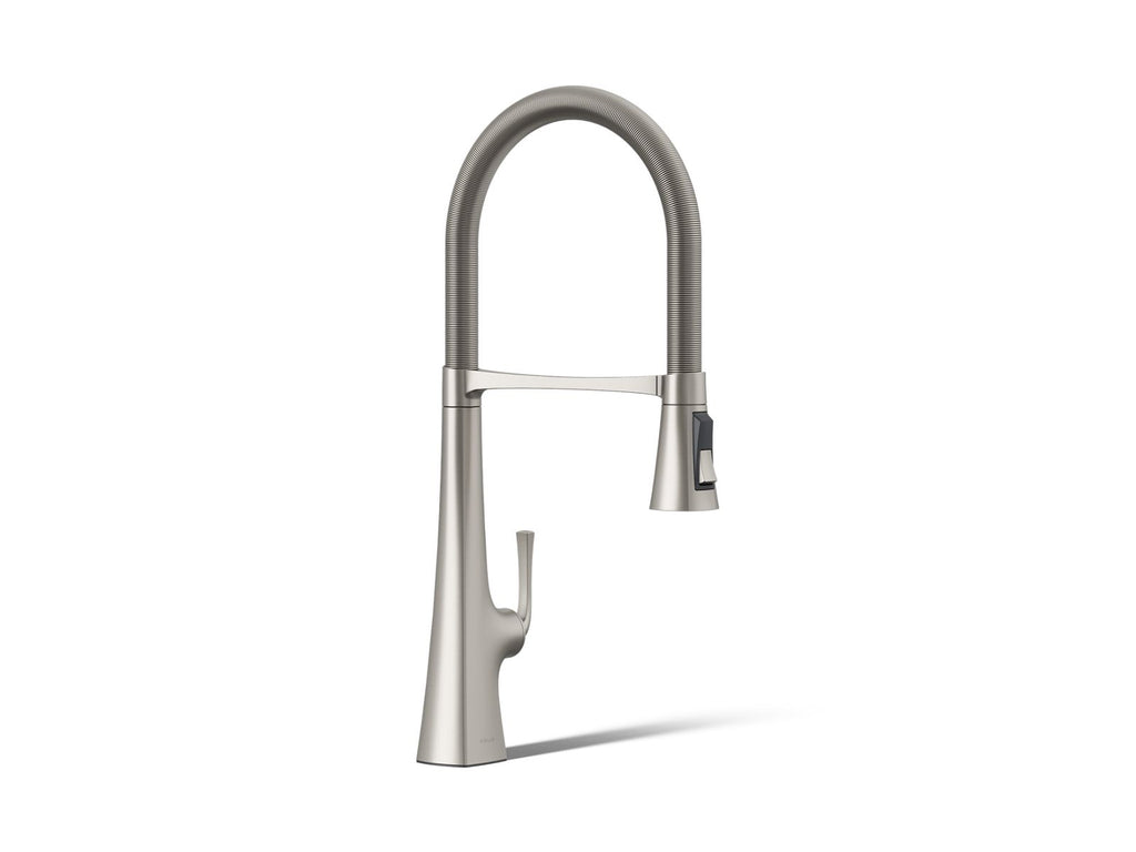 KOHLER K-22060-VS Graze Semi-Professional Kitchen Sink Faucet With Three-Function Sprayhead - Vibrant Stainless