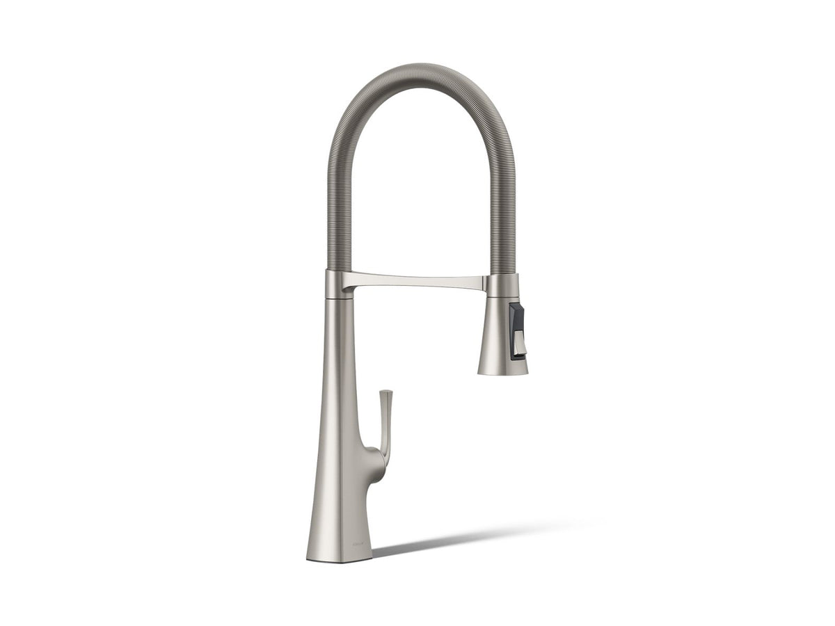 KOHLER K-22060-VS Graze Semi-Professional Kitchen Sink Faucet With Three-Function Sprayhead - Vibrant Stainless