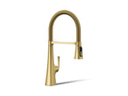 KOHLER K-22061-2MB Graze Semi-Professional Kitchen Sink Faucet With Three-Function Sprayhead - Vibrant Brushed Moderne Brass
