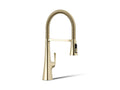 KOHLER K-22061-AF Graze Semi-Professional Kitchen Sink Faucet With Three-Function Sprayhead - Vibrant French Gold