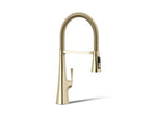 KOHLER K-22061-AF Graze Semi-Professional Kitchen Sink Faucet With Three-Function Sprayhead - Vibrant French Gold